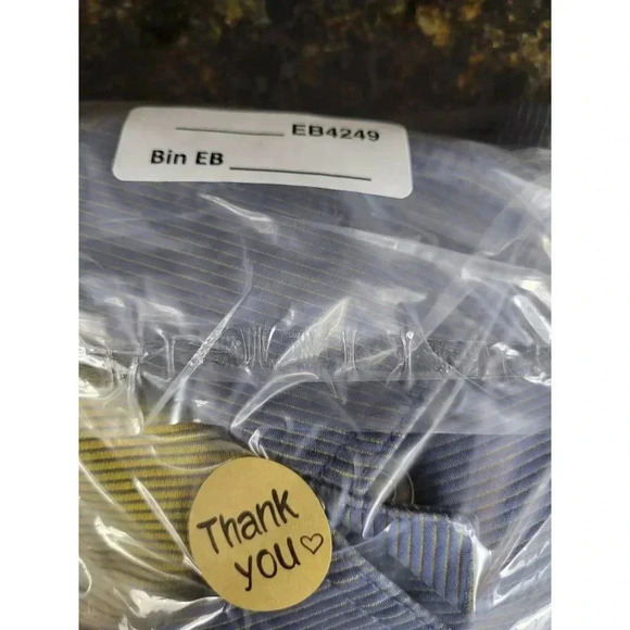 Marc Jacobs Jean Jacket Mens Blue Striped Button Pockets Collar Cotton 25" M - Picture 8 of 8